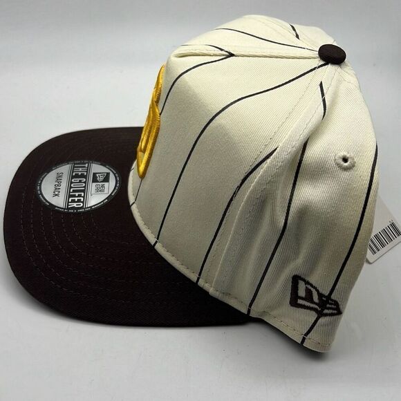 New Era San Diego Padres Brown Snapback MLB Classic Pinstripe Style Cap NWT 🔥 - Picture 3 of 6